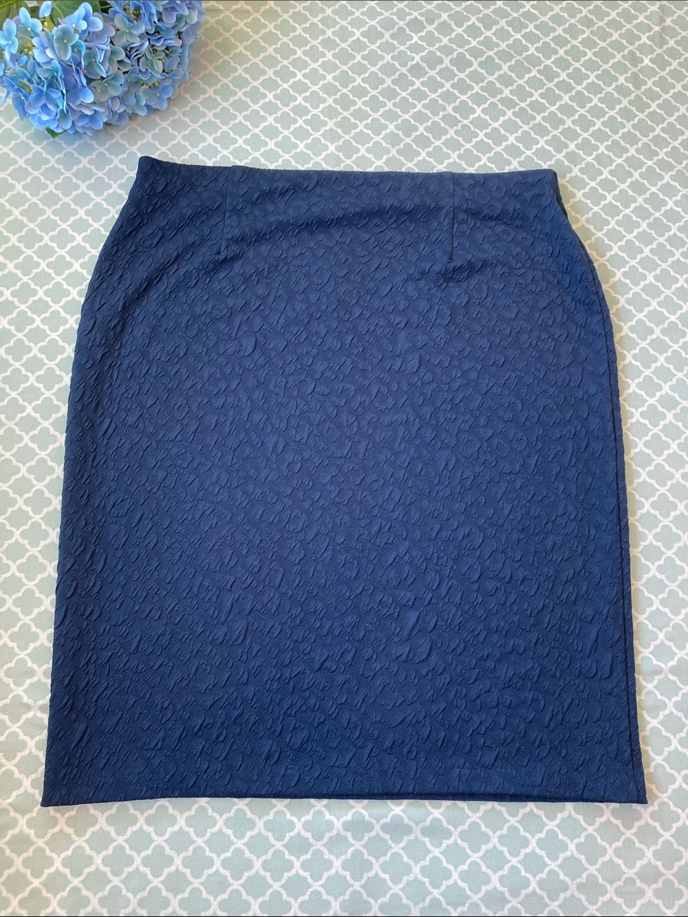 Cato Navy Leopard Pattern Pull On Pencil Skirt XL - Picture 6 of 6